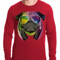 Bewild Cool Funny & Offensive DJ Pug Thermal Shirt