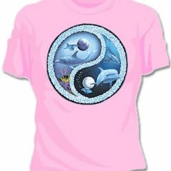 Bewild Dolphin Ying Yang Girls T-Shirt Cool Funny & Offensive