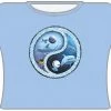 Bewild Cool Funny & Offensive Dolphin Ying Yang Girls T-Shirt (Lt Blue)