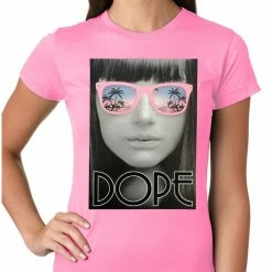Bewild Cool Funny & Offensive Dope Palm Tree Glasses Girls T-shirt