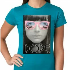 Bewild Cool Funny & Offensive Dope Palm Tree Glasses Girls T-shirt