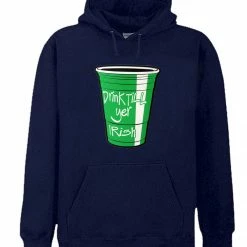 Bewild Drink Till Yer Irish Green Cup Adult Hoodie St.Patricks Day