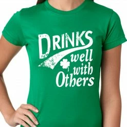 Bewild Drinks Well With Other Irish St. Patrick's Day Girls T-shirt St.Patricks Day