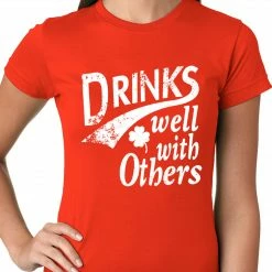 Bewild Drinks Well With Other Irish St. Patrick's Day Girls T-shirt St.Patricks Day