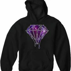 Bewild Dripping Purple Galaxy Diamond Adult Hoodie Cool Funny & Offensive