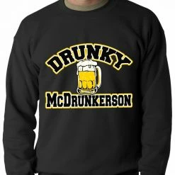 Bewild Drunky McDrunkerson Funny Adult Crewneck