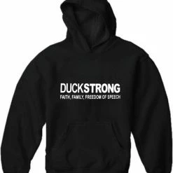 Bewild DuckStrong Faith, Family, Freedom Of Speech Adult Hoodie Cool Funny & Offensive