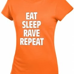 Bewild Cool Funny & Offensive Eat Sleep Rave Repeat Girl's T-Shirt
