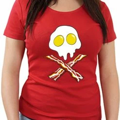 Bewild Eggs Bacon Skull Girl's T-Shirt Cool Funny & Offensive