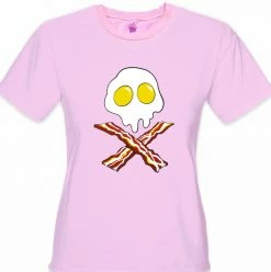 Bewild Eggs Bacon Skull Girl's T-Shirt Cool Funny & Offensive
