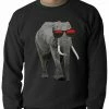 Bewild Elephant Wearing Sunglasses Adult Crewneck