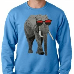 Bewild Elephant Wearing Sunglasses Adult Crewneck