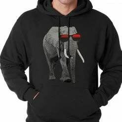 Bewild Cool Funny & Offensive Elephant Wearing Sunglasses Adult Hoodie