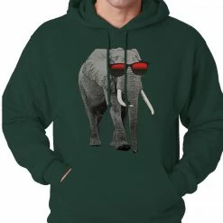 Bewild Cool Funny & Offensive Elephant Wearing Sunglasses Adult Hoodie