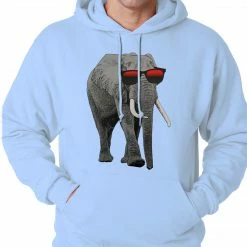 Bewild Cool Funny & Offensive Elephant Wearing Sunglasses Adult Hoodie