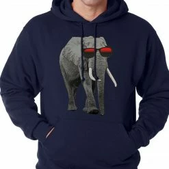 Bewild Cool Funny & Offensive Elephant Wearing Sunglasses Adult Hoodie