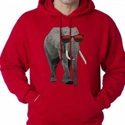Bewild Cool Funny & Offensive Elephant Wearing Sunglasses Adult Hoodie