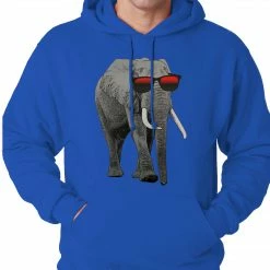 Bewild Cool Funny & Offensive Elephant Wearing Sunglasses Adult Hoodie