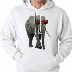 Bewild Cool Funny & Offensive Elephant Wearing Sunglasses Adult Hoodie