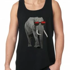 Bewild Elephant Wearing Sunglasses Tank Top Cool Funny & Offensive