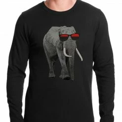 Bewild Elephant Wearing Sunglasses Thermal Shirt Cool Funny & Offensive