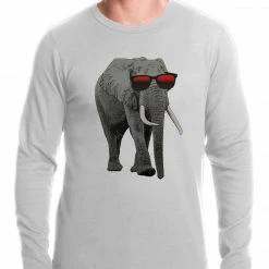 Bewild Elephant Wearing Sunglasses Thermal Shirt Cool Funny & Offensive