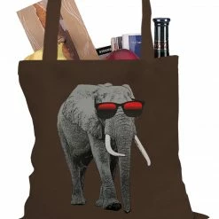 Bewild Cool Funny & Offensive Elephant Wearing Sunglasses Tote Bag