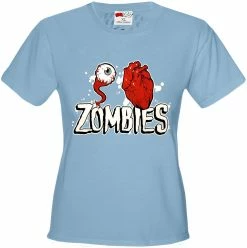 Bewild Halloween Prints Halloween Costume T-shirts - Eye Heart Zombies Girls T-shirt
