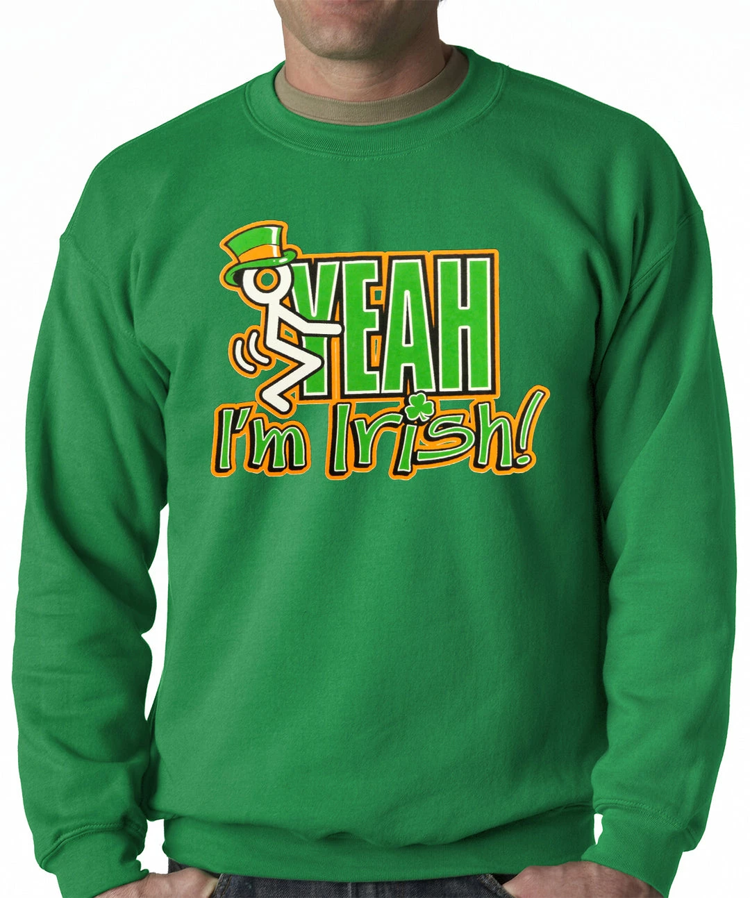 Bewild St.Patricks Day F*ck Yeah I'm Irish Adult Crewneck 4 Bewild St.Patricks Day F*ck Yeah I'm Irish Adult Crewneck
