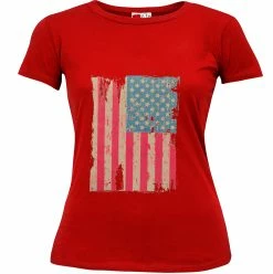 Bewild Faded And Distressed American Flag With Hot Pink Stripes Girl's T-Shirt Cool Funny & Offensive 23 Bewild Faded And Distressed American Flag With Hot Pink Stripes Girl's T-Shirt Cool Funny & Offensive