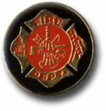 Bewild Fire Dept Black Round Logo Lapel Pin Lapel Pins