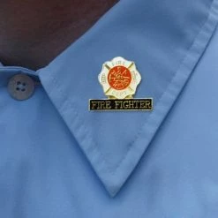 Bewild Lapel Pins Fire Fighter Shield Lapel Pin