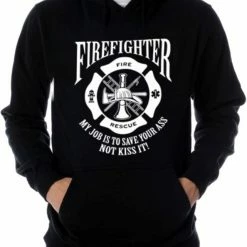 Bewild Cool Funny & Offensive Firefighter's Save Your Ass Hoodie