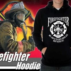 Bewild Cool Funny & Offensive Firefighter's Save Your Ass Hoodie
