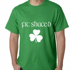 Bewild Fit Shaced (Shit Faced) St. Patricks Day Shamrock Drinking Mens T-shirt