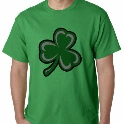 Bewild St.Patricks Day Flashing Light Up Shamrock Mens T-shirt (Irish Kelly Green)