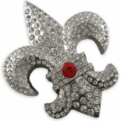 Bewild Fleur Di Lis Rhinestone Belt Buckle With FREE Leather Belt Belt Buckles