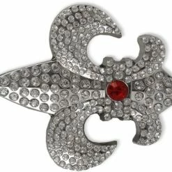 Bewild Fleur Di Lis Rhinestone Belt Buckle With FREE Leather Belt Belt Buckles