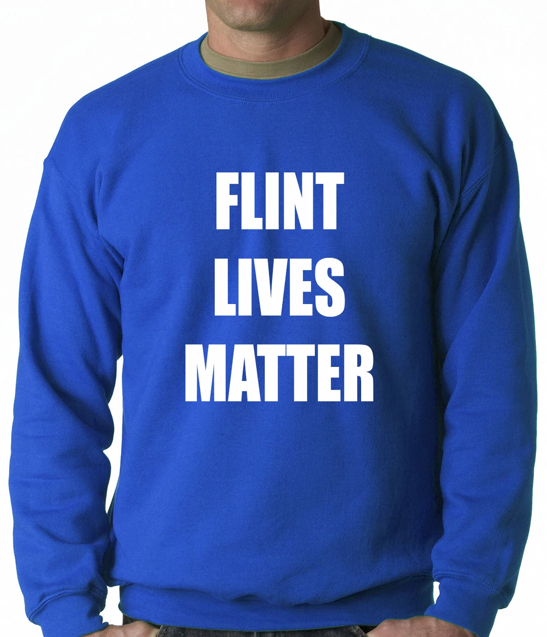 Bewild Flint Michigan Lives Matter Adult Crewneck Say It Loud 12 Bewild Flint Michigan Lives Matter Adult Crewneck Say It Loud