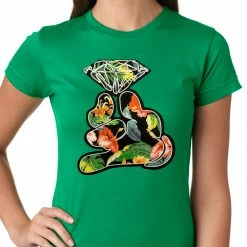 Bewild Floral Cartoon Diamond Hand Girls T-shirt 17 Bewild Floral Cartoon Diamond Hand Girls T-shirt