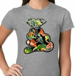 Bewild Floral Cartoon Diamond Hand Girls T-shirt
