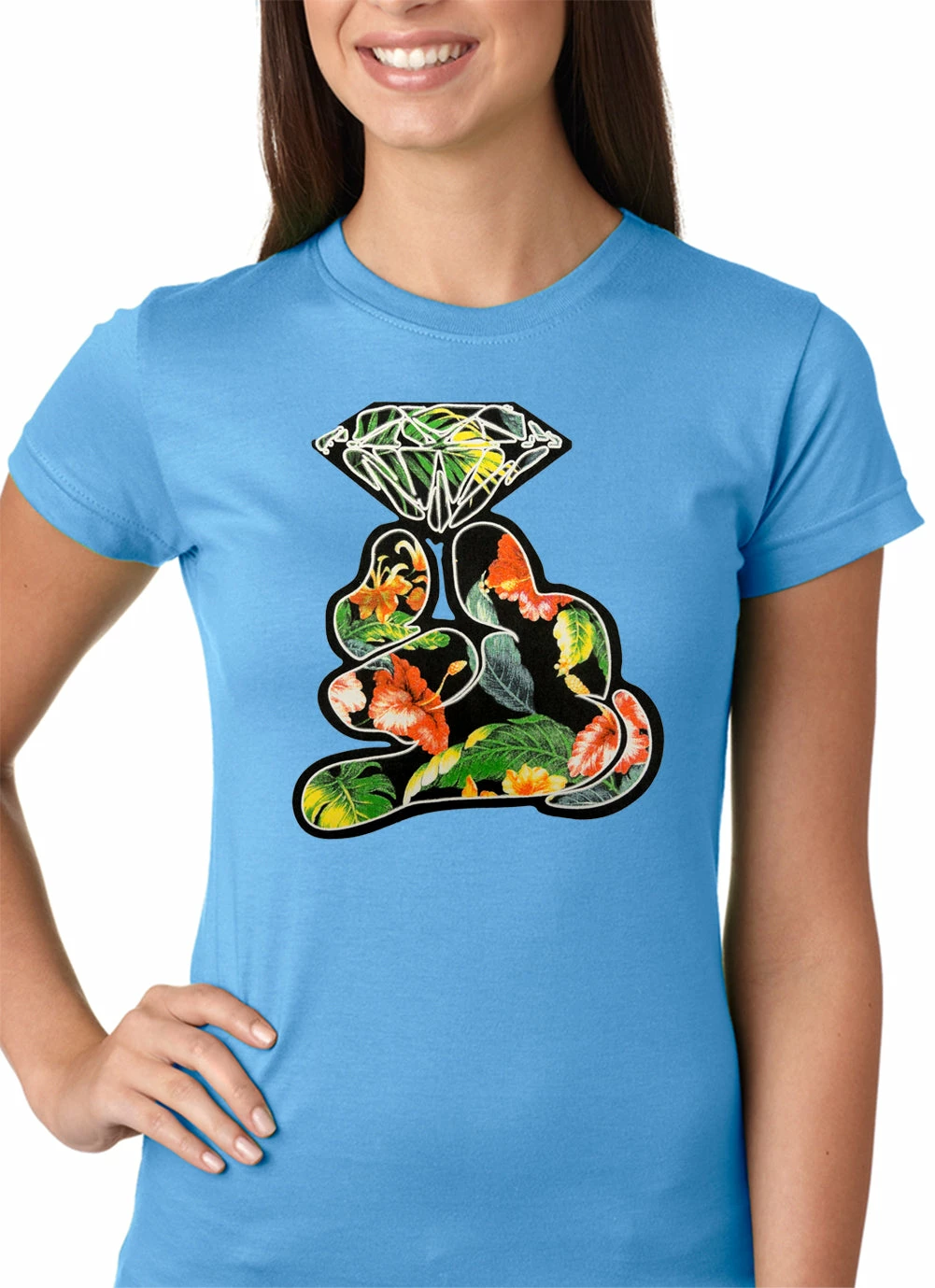 Bewild Floral Cartoon Diamond Hand Girls T-shirt 8 Bewild Floral Cartoon Diamond Hand Girls T-shirt