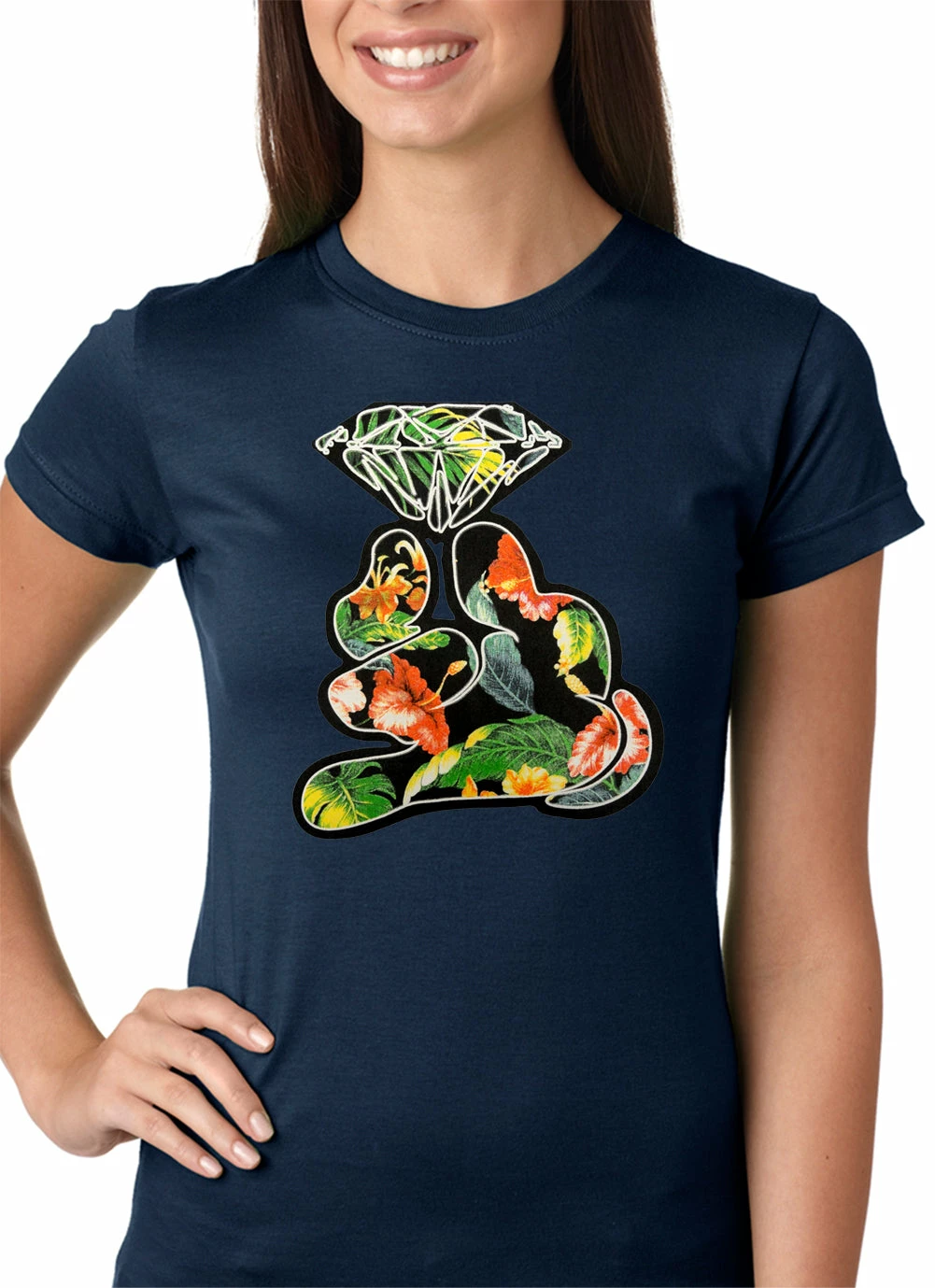 Bewild Floral Cartoon Diamond Hand Girls T-shirt 10 Bewild Floral Cartoon Diamond Hand Girls T-shirt