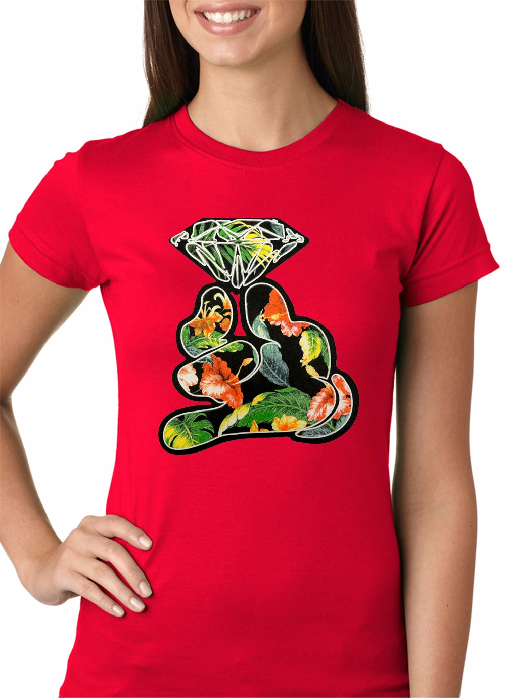 Bewild Floral Cartoon Diamond Hand Girls T-shirt 11 Bewild Floral Cartoon Diamond Hand Girls T-shirt