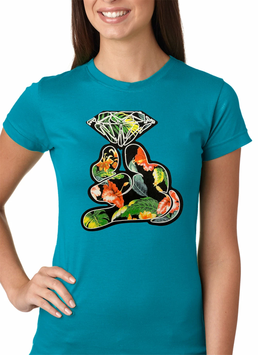 Bewild Floral Cartoon Diamond Hand Girls T-shirt 12 Bewild Floral Cartoon Diamond Hand Girls T-shirt