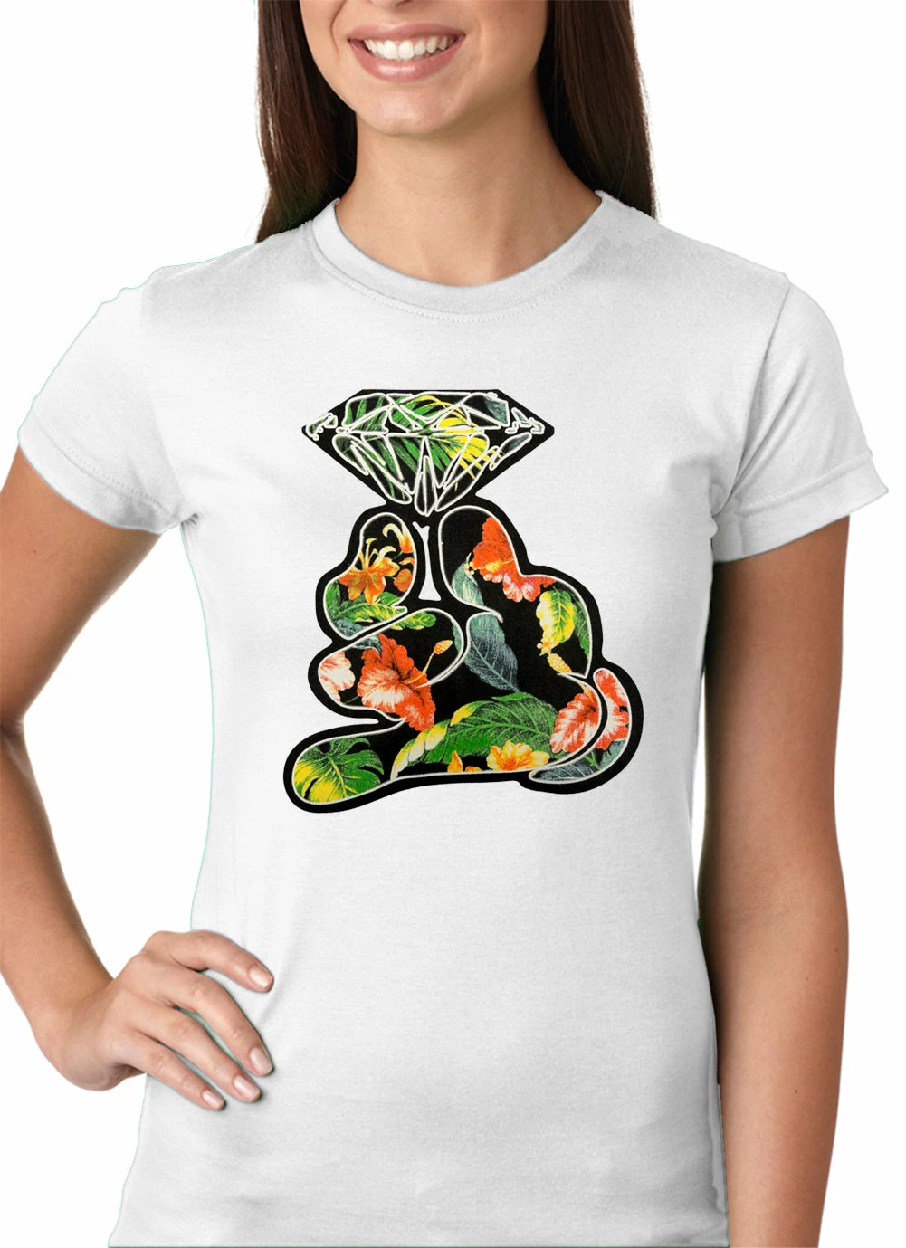Bewild Floral Cartoon Diamond Hand Girls T-shirt 13 Bewild Floral Cartoon Diamond Hand Girls T-shirt