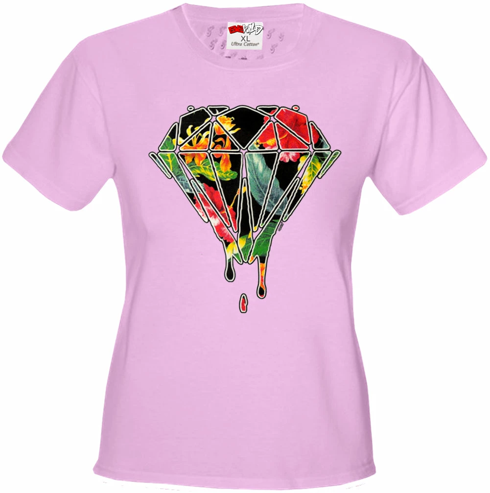 Bewild Floral Dripping Diamond Girl's T-Shirt Cool Funny & Offensive 10 Bewild Floral Dripping Diamond Girl's T-Shirt Cool Funny & Offensive