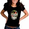 Bewild Cool Funny & Offensive Floral Sugar Skull Girl's T-Shirt 1 Bewild Cool Funny & Offensive Floral Sugar Skull Girl's T-Shirt
