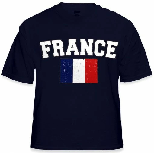 Bewild Nationality & Ethnic France Vintage Flag International Mens T-Shirt