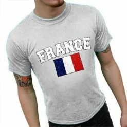 Bewild Nationality & Ethnic France Vintage Flag International Mens T-Shirt
